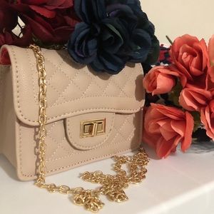 Nude Vegan Faux leather Crossbody Purse